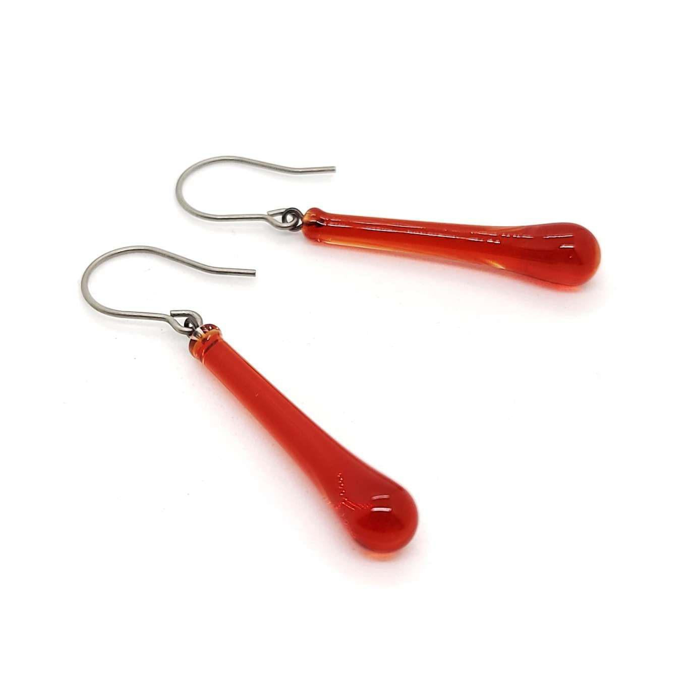 Earrings - Short Ondine in Red by Krista Bermeo Studio
