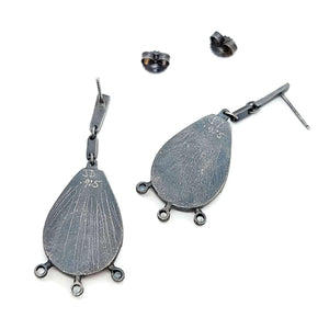 Earrings - Coral Spray Drops in Sterling Silver with Topaz and Sapphire by Janine DeCresenzo