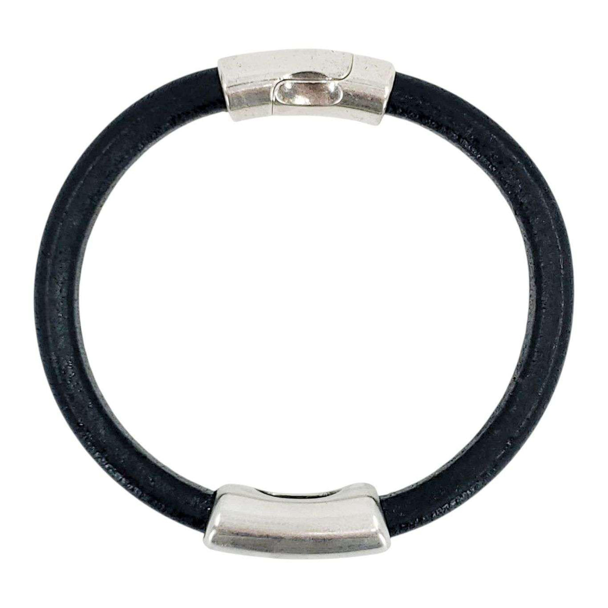 Bracelet - Classic (Black Leather, Silver) by Diana Kauffman
