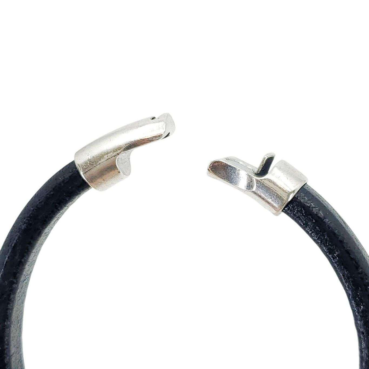 Bracelet - Classic (Black Leather, Silver) by Diana Kauffman