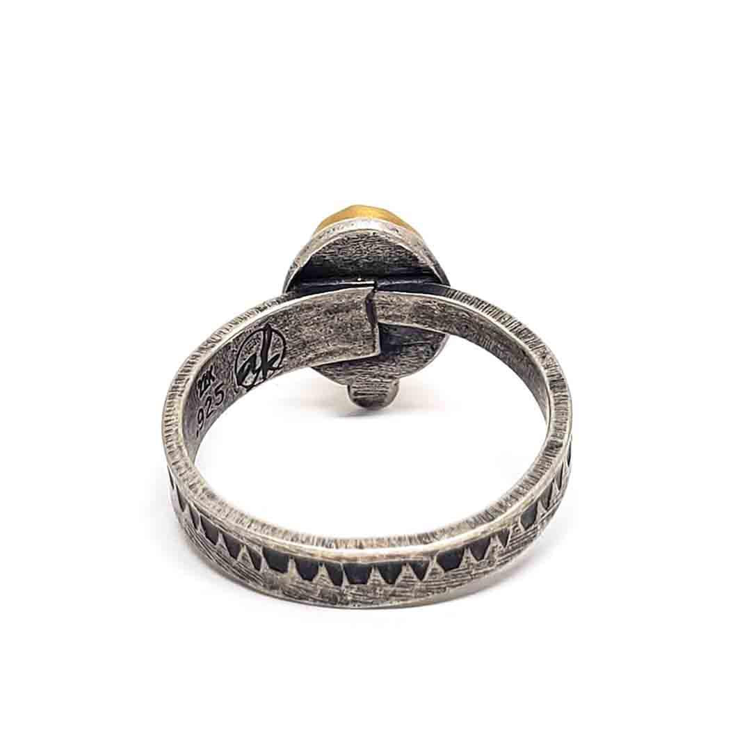 Ring - Size 9.25 - OOAK Labradorite Ring in Mixed Metals by Allison Kallaway