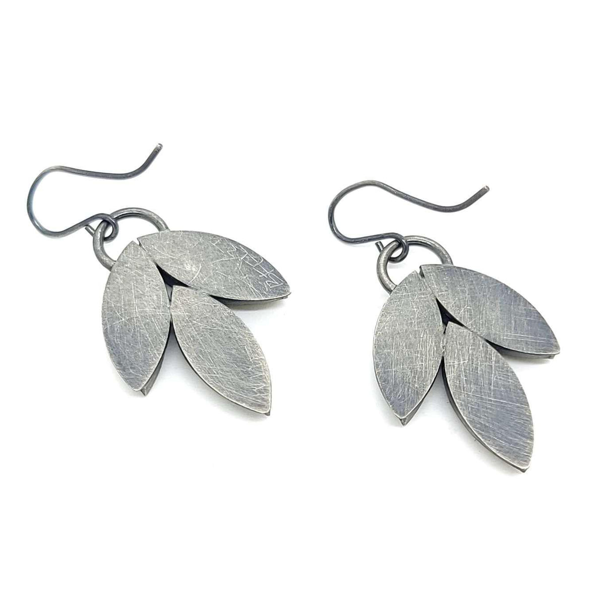 Earrings - Lotus Flower Drops in Blue and Green by Michele A. Friedman