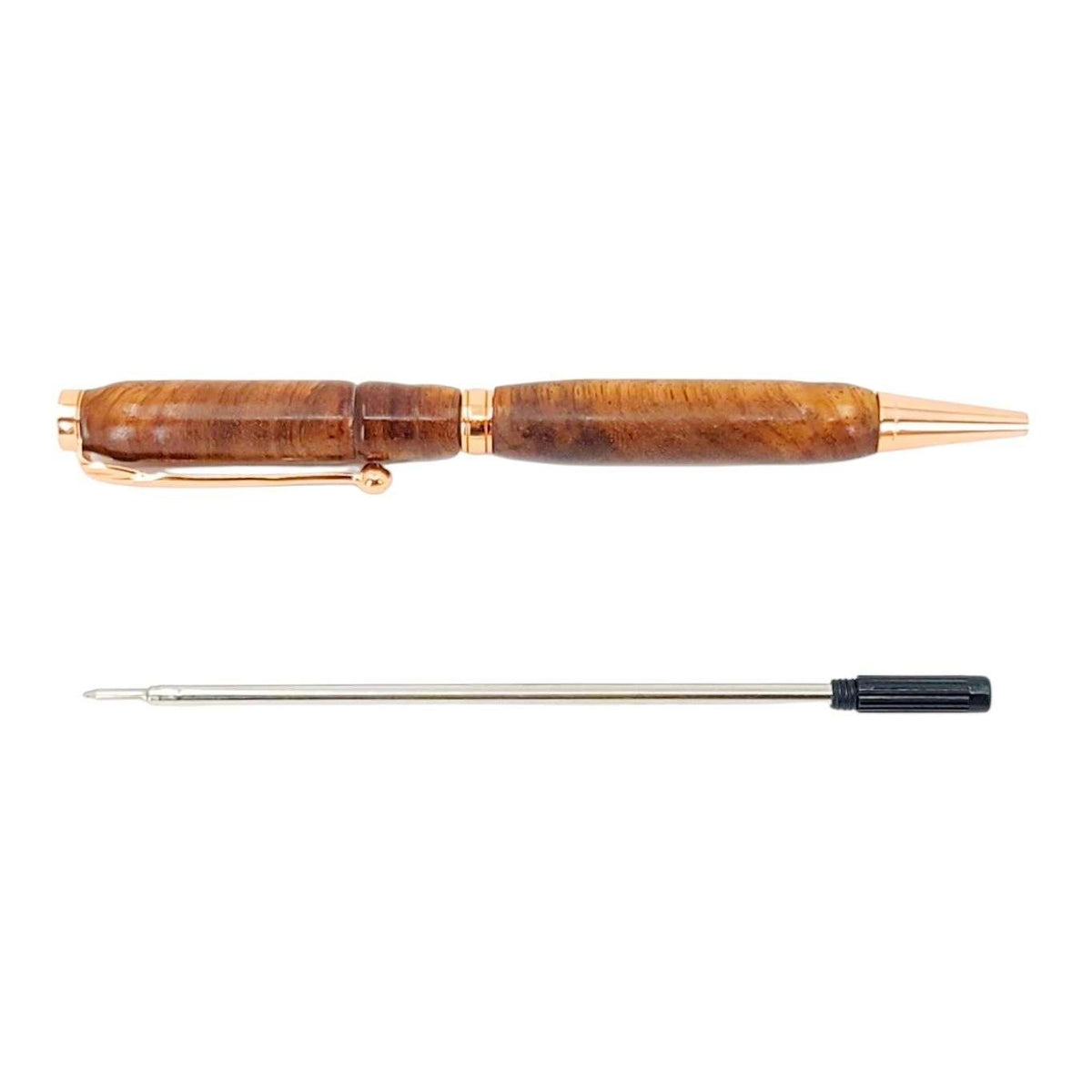Pen - Twist Ballpoint - Contoured Wood (Rose Gold) by Embark Wood