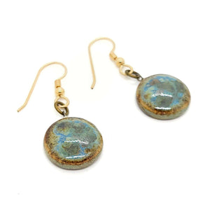 Earrings - Small Circle Drops in Earth by Dandy Jewelry