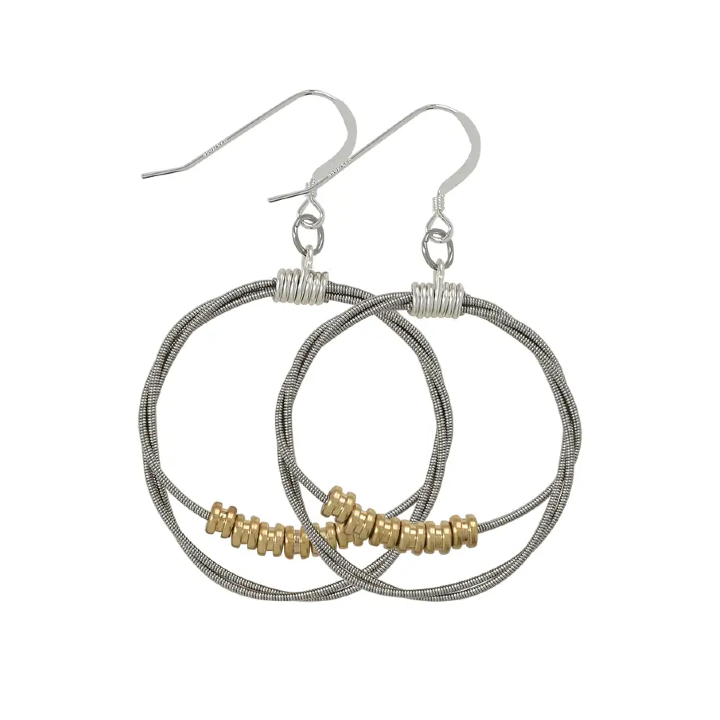 Earrings - Guitar String - Song Circle Ball End Twisted Loops (Small) by High Strung Studios