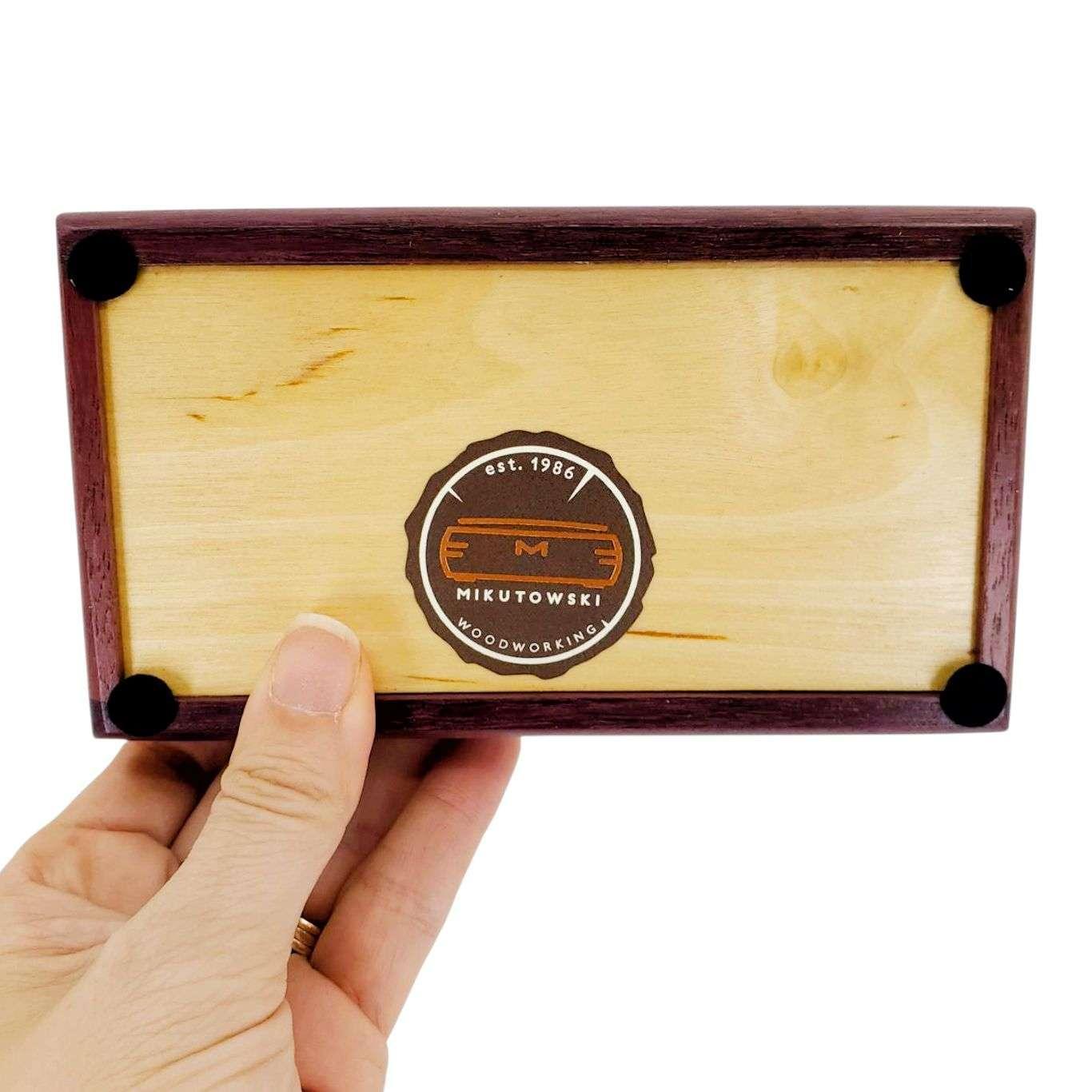Jewelry Box - Mini - Possibility Box (Curly Maple, Purpleheart) by Mikutowski Woodworking