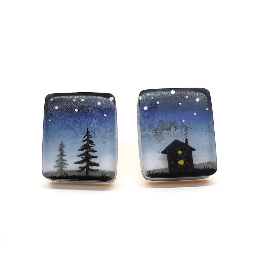 Earrings - Little House Studs by Fernworks