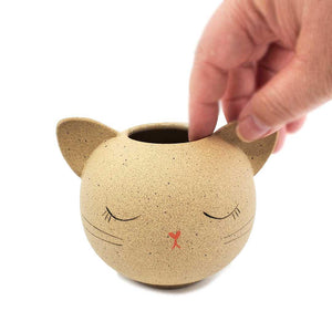 Kitty Cat Vase - Peaceful by Jennifer Fujimoto