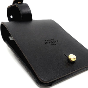 Travel – Luggage Tag in Smooth Black Leather by Woolly Made