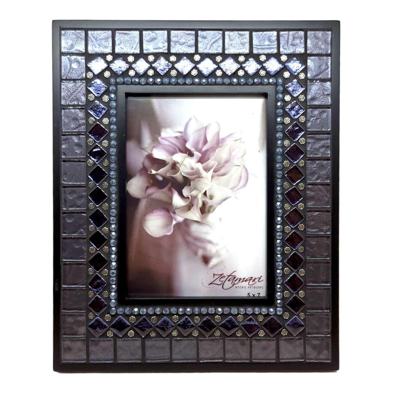 Picture Frame - 5x7in Mosaic Frame in Fairy Dust by Zetamari Mosaic Artworks