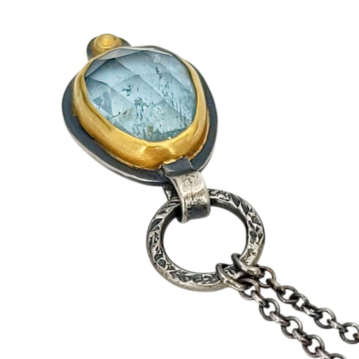 Necklace - OOAK Aquamarine Pendant in Mixed Metals by Allison Kallaway