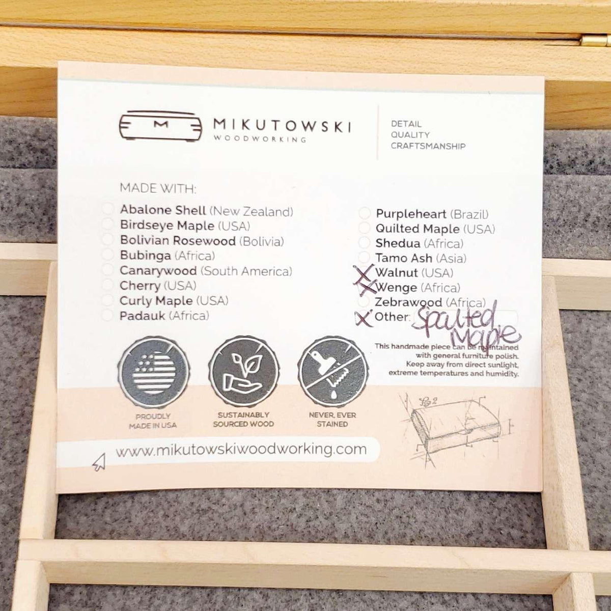 Jewelry Box - Large - Small Valet (Spalted Maple, Walnut, Wenge) by Mikutowski Woodworking