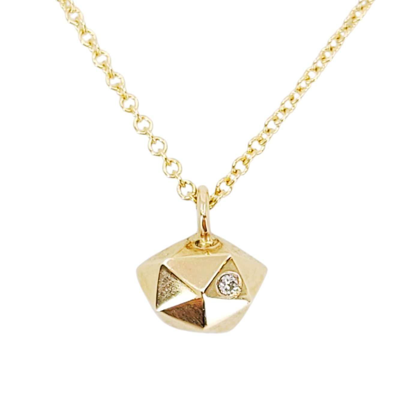 Necklace - Tiny Fragment (14k Yellow Gold, Diamond) by Corey Egan