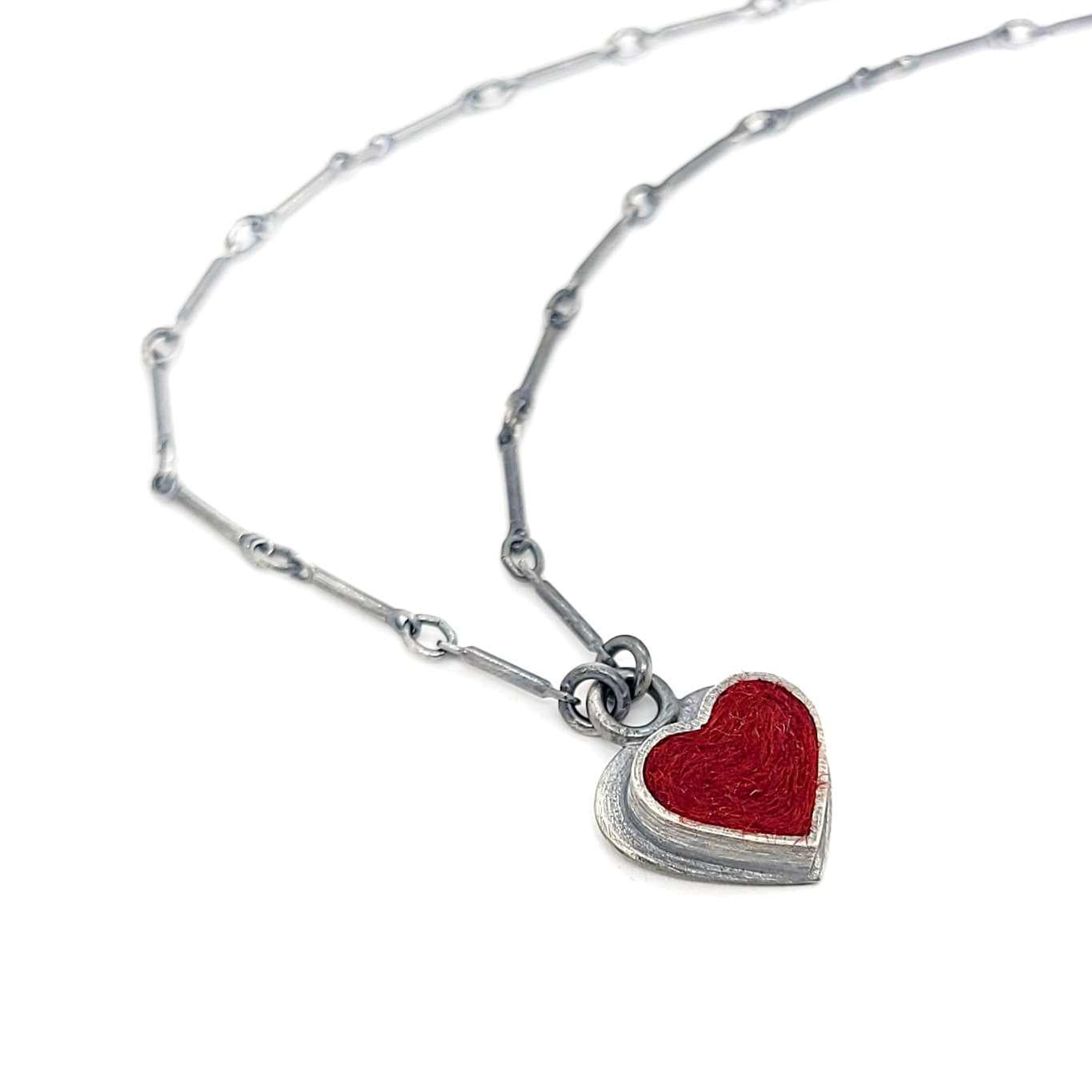 Necklace - Heart in Cranberry Red by Michele A. Friedman