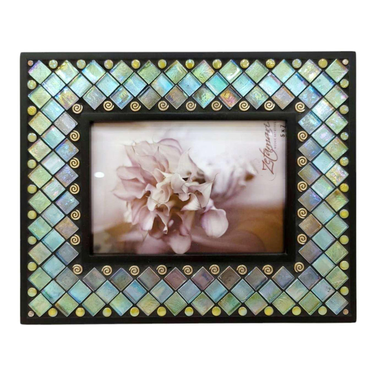 Mosaic Picture Frame - 5x7in (Ocean Lace) by Zetamari Mosaic Artworks
