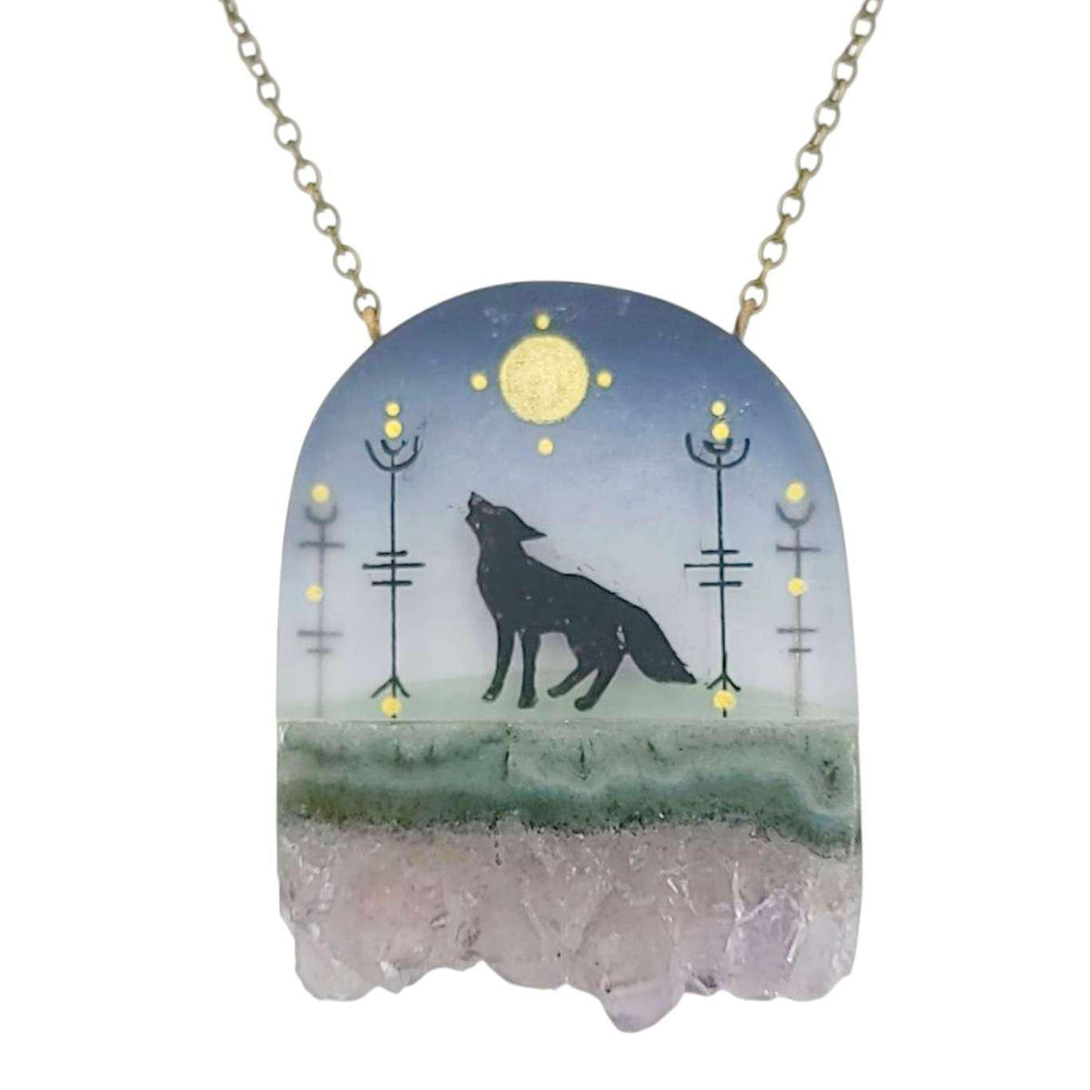 Necklace - Wolf Crystal by Fernworks