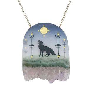 Necklace - Wolf Crystal by Fernworks