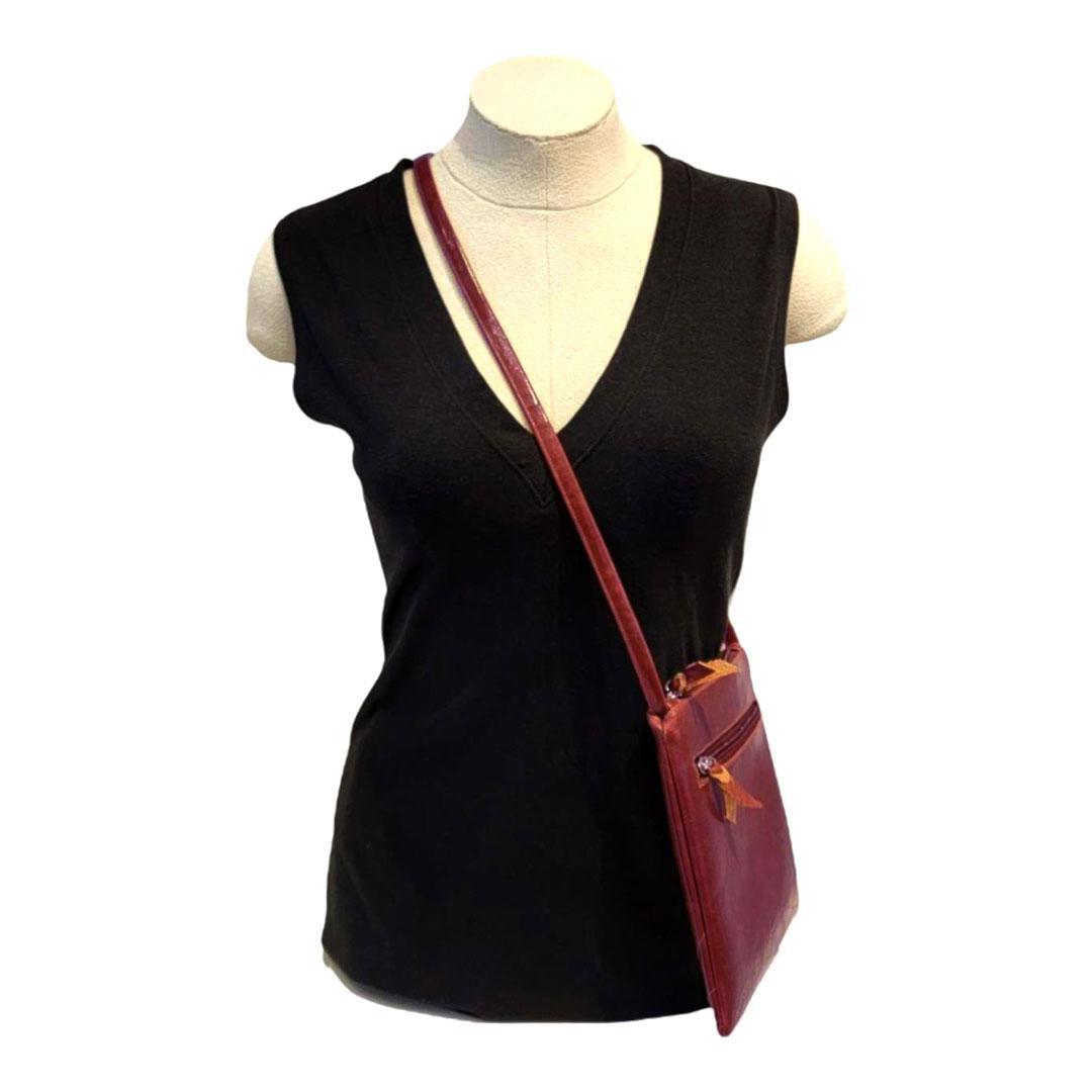 Bag - Cha Cha Tall Adjustable Small Cross Body (Wine) by Crystalyn Kae