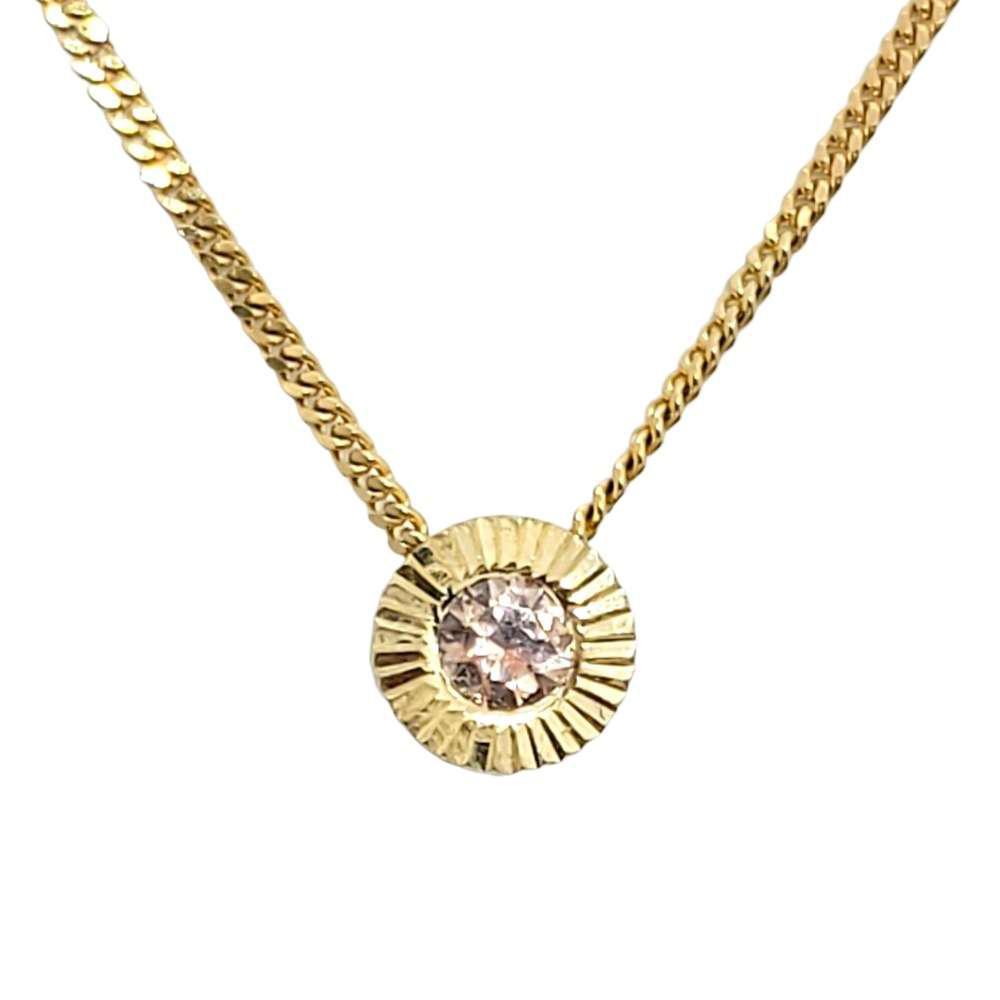 Necklace - Small Aurora in Pink Sapphire and 14k Yellow Gold by Corey Egan