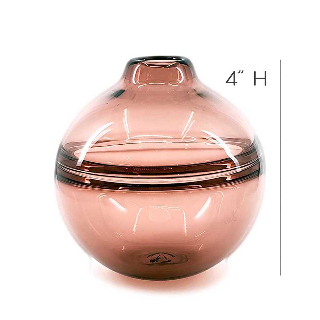 Bud Vase - Petite Round in Aubergine Purple Glass by Dougherty Glassworks