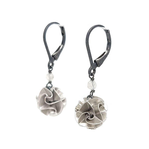 Earrings - Flora Mini Drops in Bright Sterling Silver and Labradorite by 314 Studio