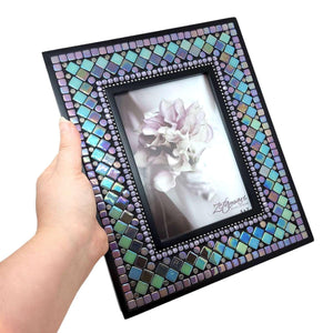 Picture Frame - 5x7in Mosaic Frame in Verbena by Zetamari Mosaic Artworks