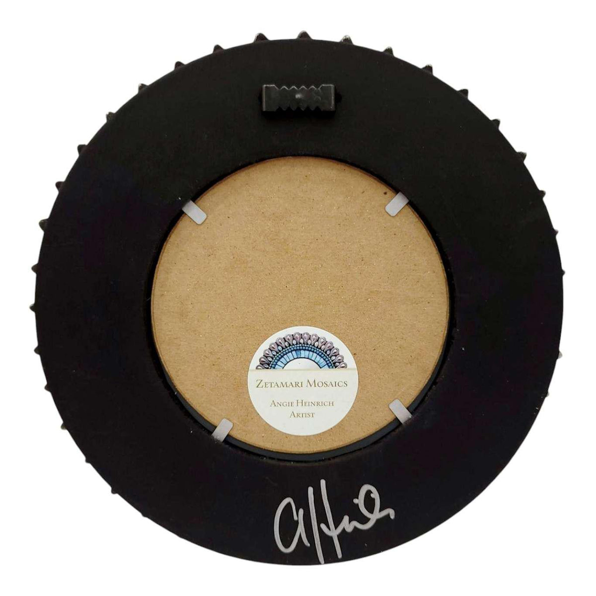 Mosaic Mirror - 7in Round (Denim Leaf) by Zetamari Mosaic Artworks