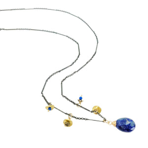 Necklace - Small Gemstone Cluster (Lapis Lazuli, Pyrite) by Calliope Jewelry