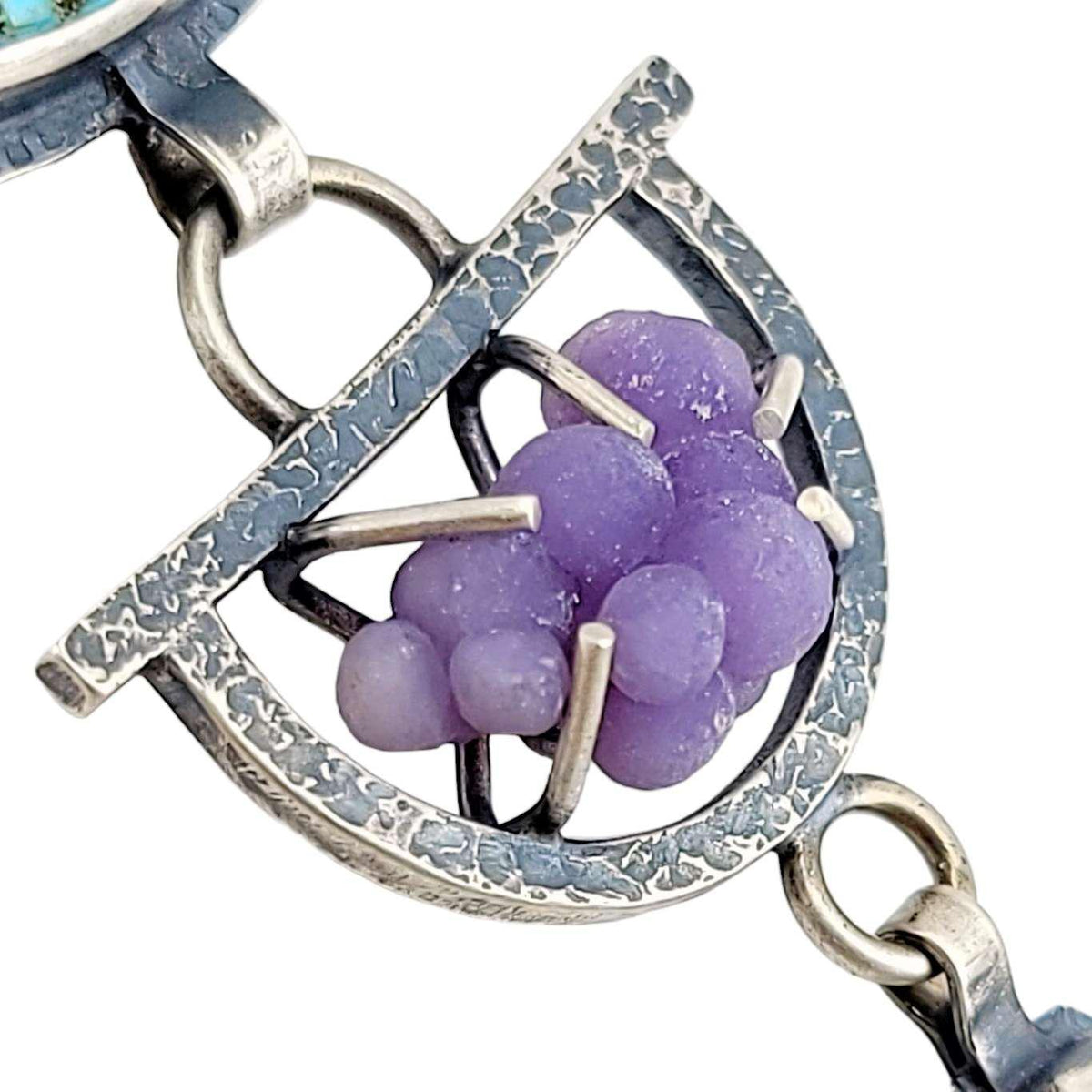 Necklace - Turquoise Botryoidal Chalcedony Peridot Statement OOAK by Allison Kallaway