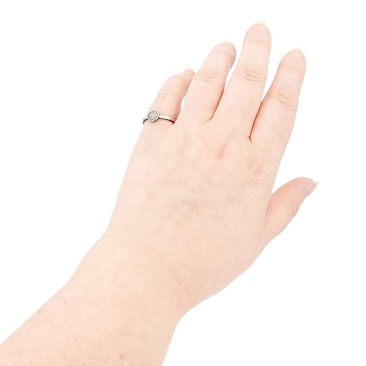 Ring - Size 7.5 - 6mm Pave Diamond Notched Band (Sterling Silver, Diamond) by 314 Studio