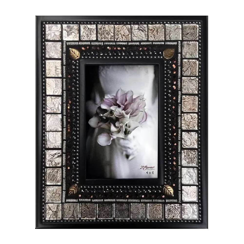 Mosaic Frame - 5x7in Picture Frame in Pewter by Zetamari Mosaic Artworks