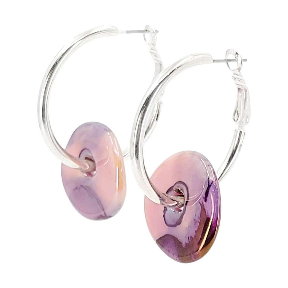 Earrings - Ceramic Ring Hoops (Cherry Bomb) by Diana Kauffman