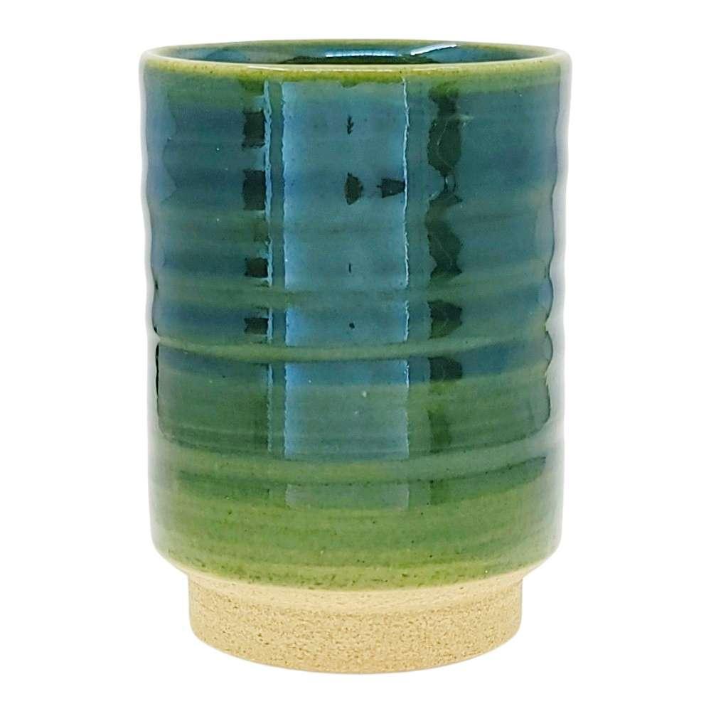 Cup - Large Green Seto-Yaki Oribe by Asemi Co.