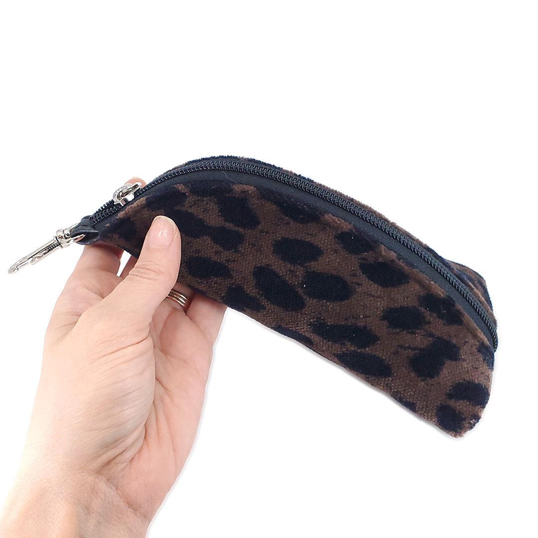 Accessory - Clip On Padded Eyeglass Case (Dark Leopard Velvet) by Crystalyn Kae