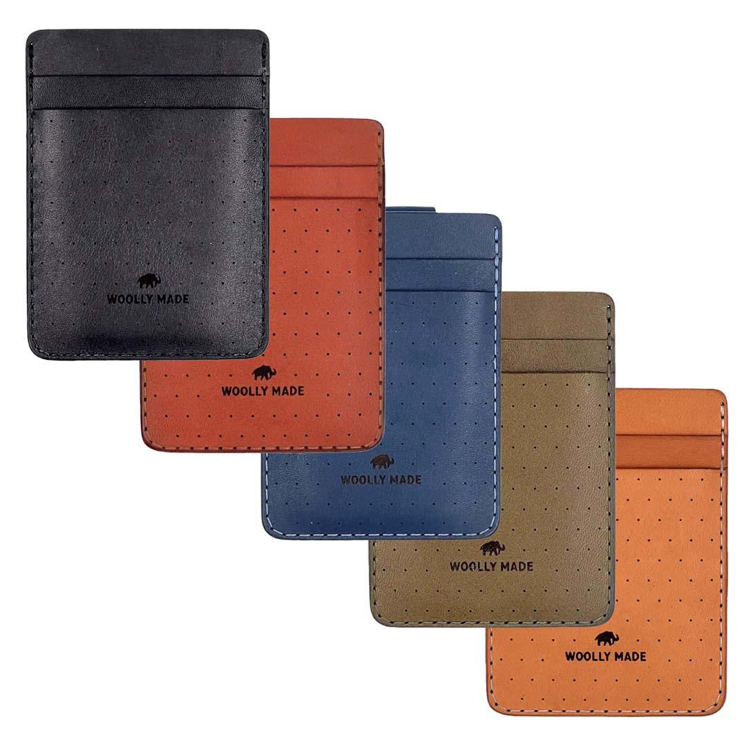 Wallet - Money Clip in Perforated Leather (Assorted Colors) by Woolly Made