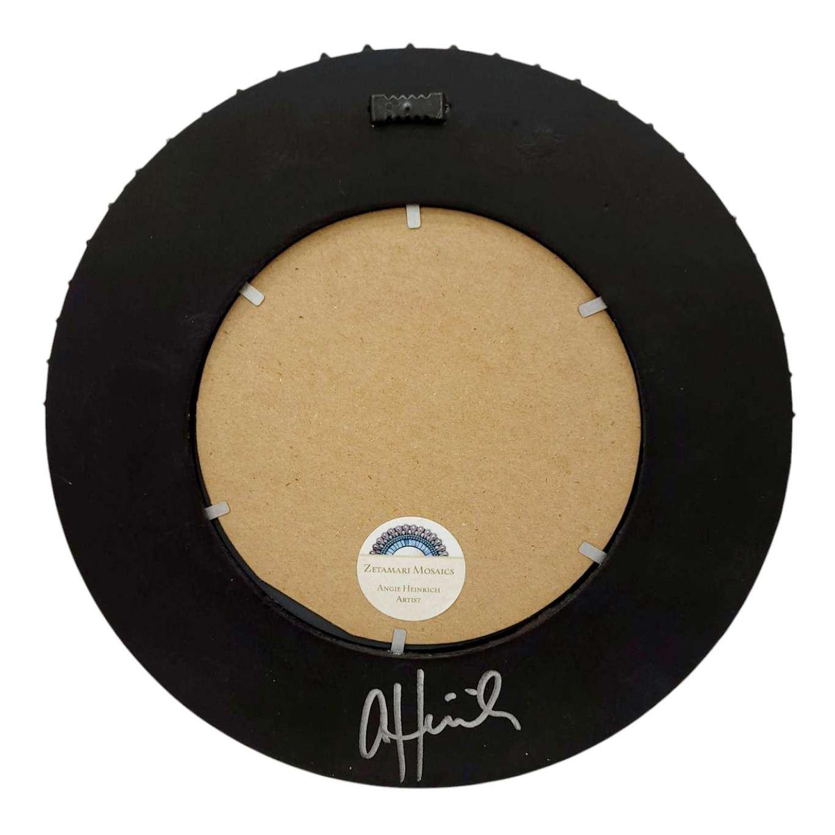 Mosaic Mirror - 10in Round (Aquamarine Leaf) by Zetamari Mosaic Artworks