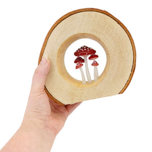 Lamp - Small Birch Circle (Red Mushrooms) by Sage Studios