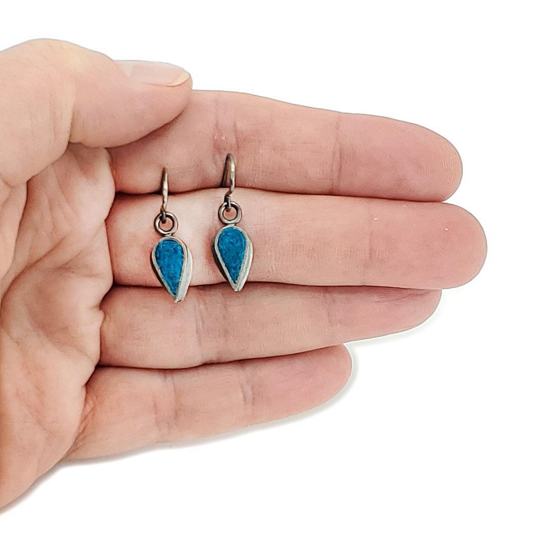 Earrings - Tiny Teardrops (Turquoise) by Michele A. Friedman