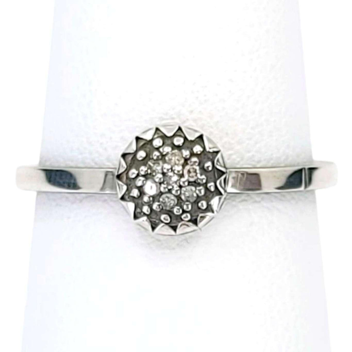 Ring - Size 7.5 - 6mm Pave Diamond Notched Band (Sterling Silver, Diamond) by 314 Studio