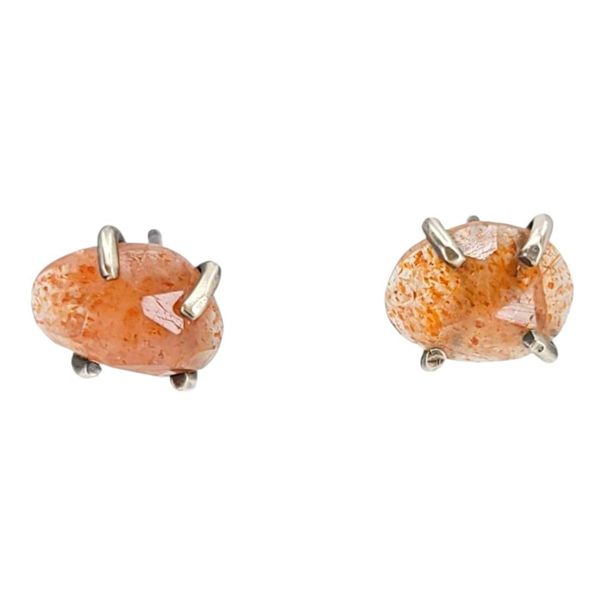 Earrings - Celeste Studs (Sunstone) by Three Flames Silverworks