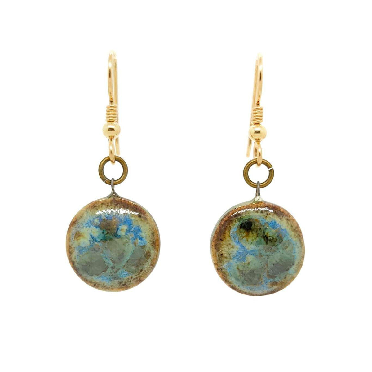 Earrings - Small Circle Drops in Earth by Dandy Jewelry