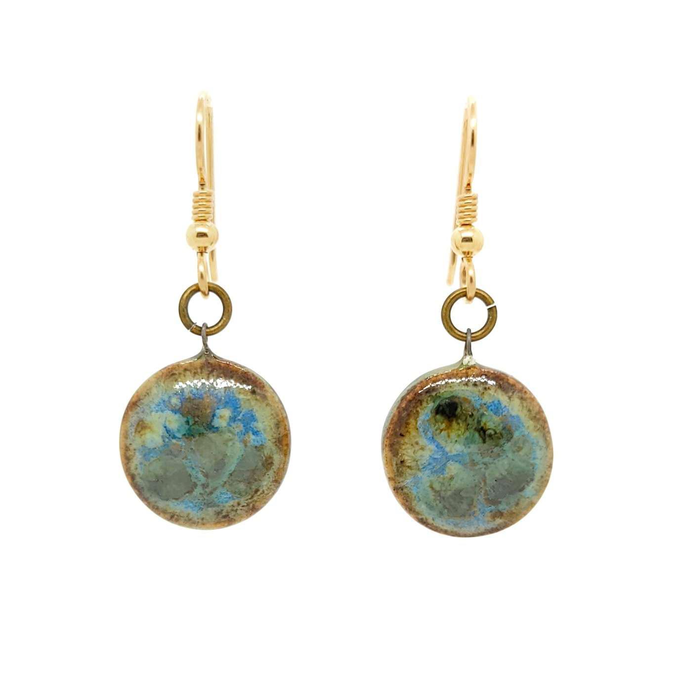 Earrings - Small Circle Drops in Earth by Dandy Jewelry