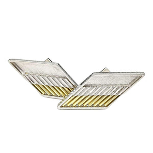 Cufflinks - Chevron in Bright Sterling Silver and 18k Yellow Gold by Dana C. Fear