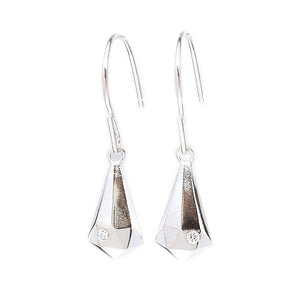 Earrings - Crystal Fragment Drops (Sterling Silver, Diamond) by Corey Egan