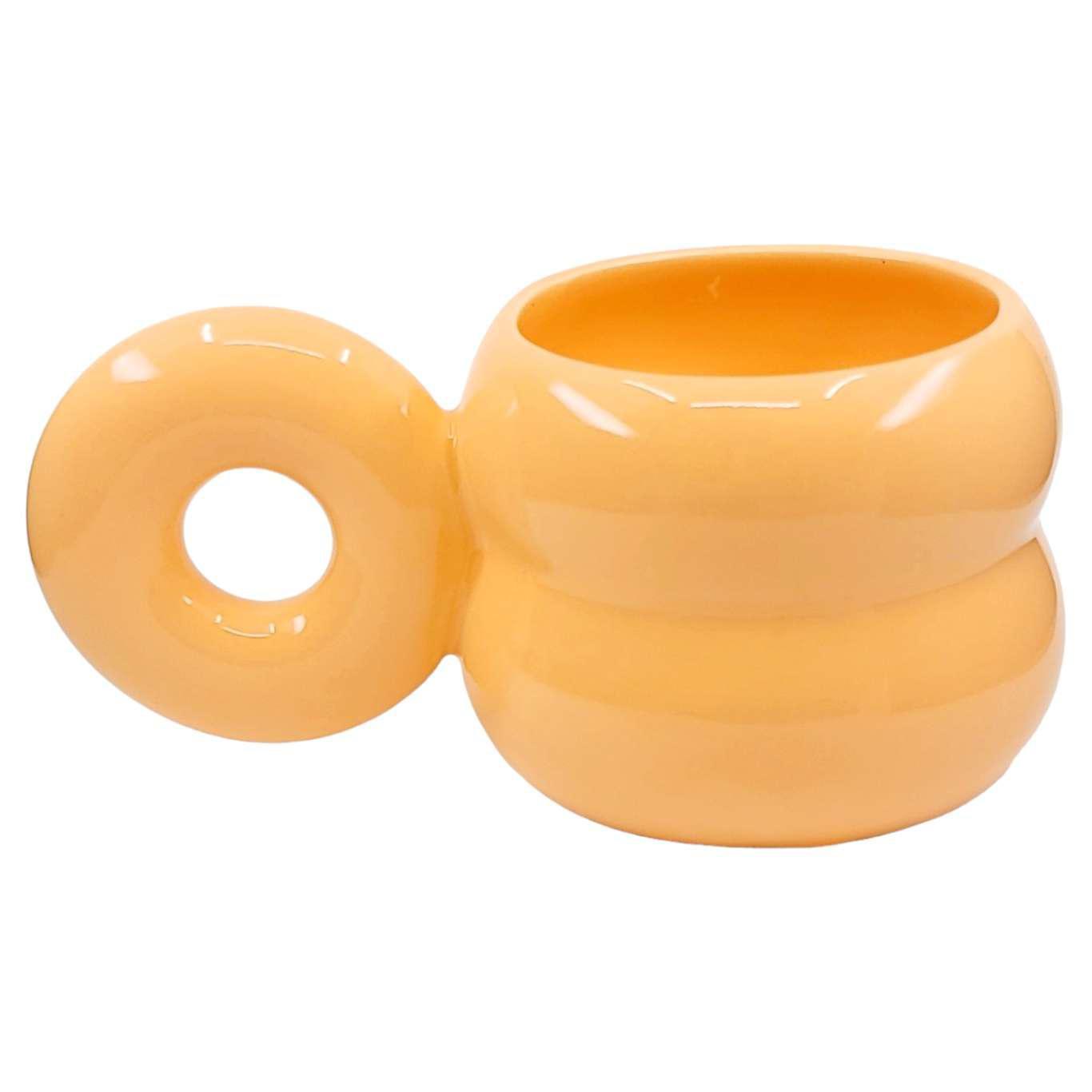 Mug - Orange Small Chubby Donut Mug by MUD WITCH