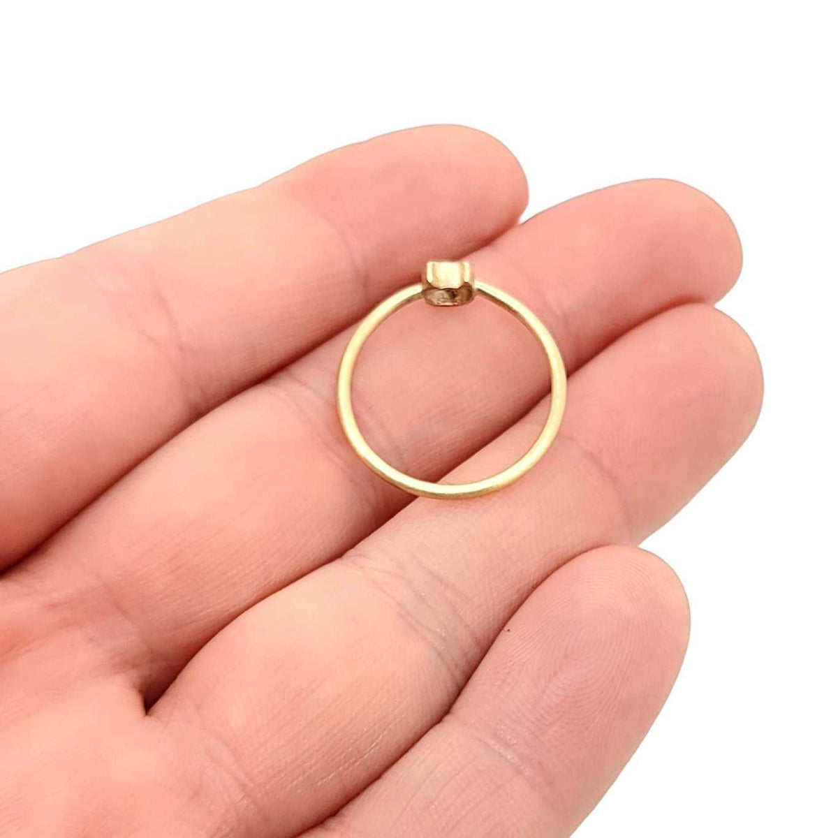 Ring - Diamond-Eyed Tiny Kitten Face in 14k Gold by Michelle Chang