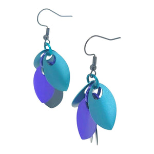 Earrings - Short Leafy Cascade (Dark Mermaid) by Rebeca Mojica
