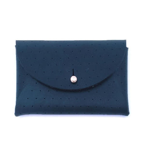 Wallet - Pouch Wallet Card Case Brass Button(Navy or Tan) by Woolly Made