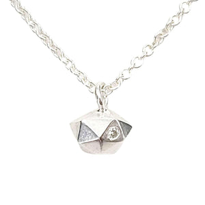 Necklace - Tiny Fragment in Sterling Silver and Diamond by Corey Egan