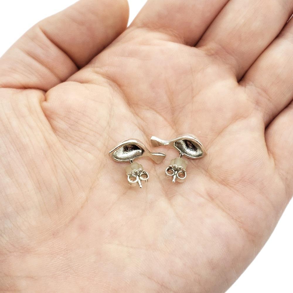 Earrings - Lg Mr. Tweet Bird Polished Silver Posts by La Objeteria